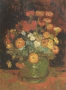 Vincent Van Gogh Vase with Zinnias (nn04) oil painting on canvas